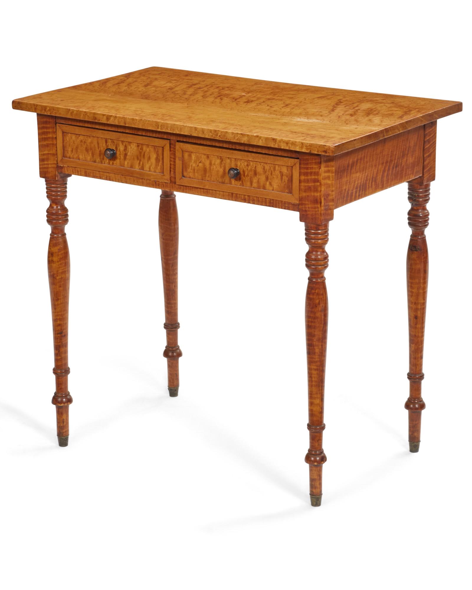 Federal birds-eye maple & tiger maple side table (1 of 5)