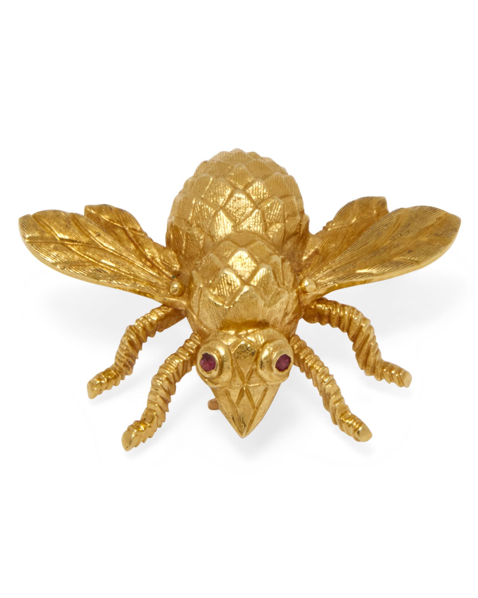 Rosenthal: A ruby and 18K gold fly brooch (1 of 10)