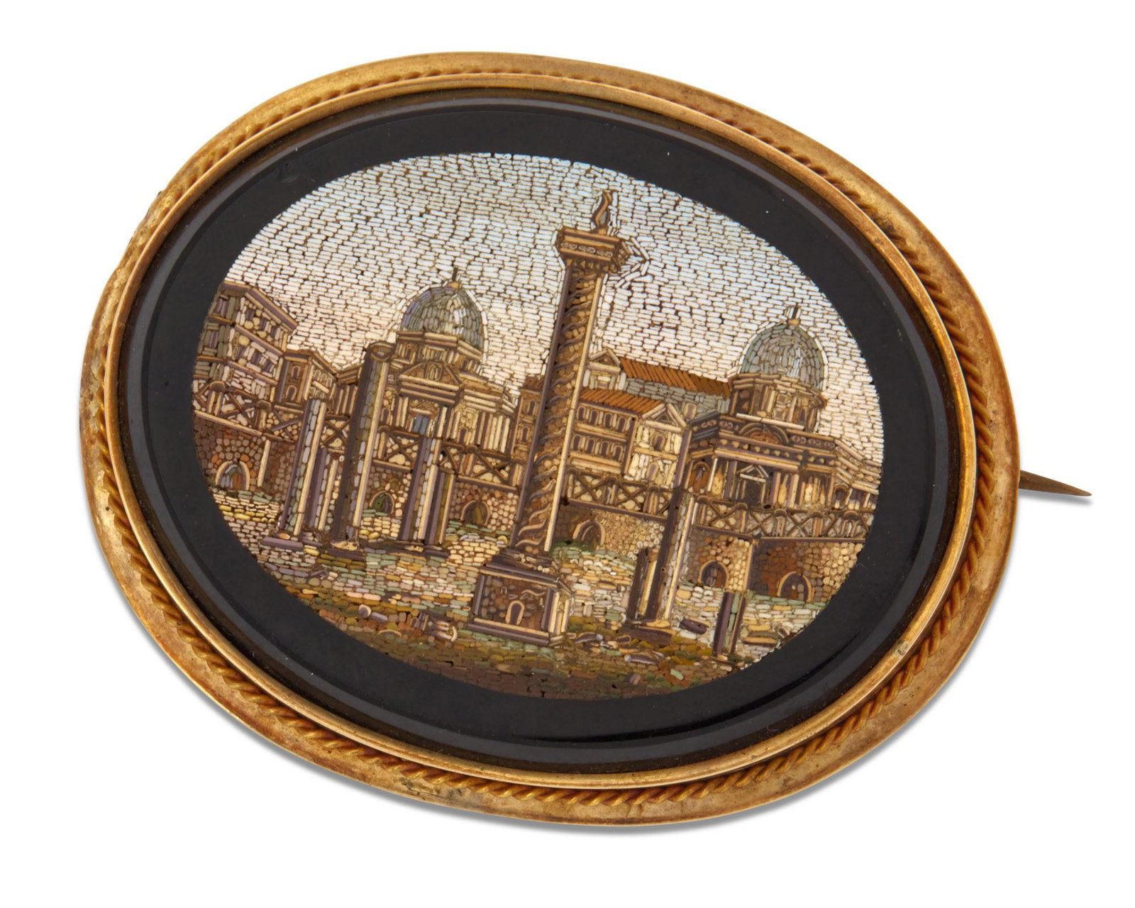 A micromosaic and gold brooch (1 of 7)
