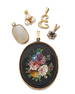 Five gold pendants
