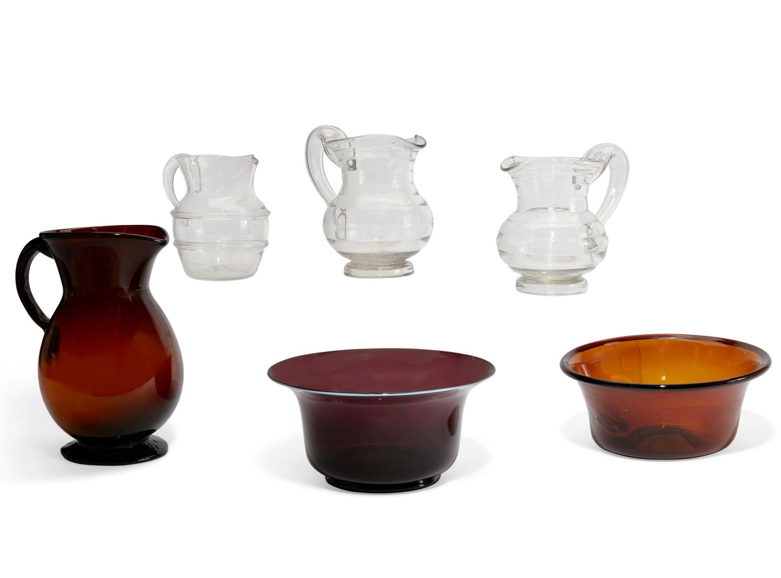 A group of six American blown glass articles (1 of 5)