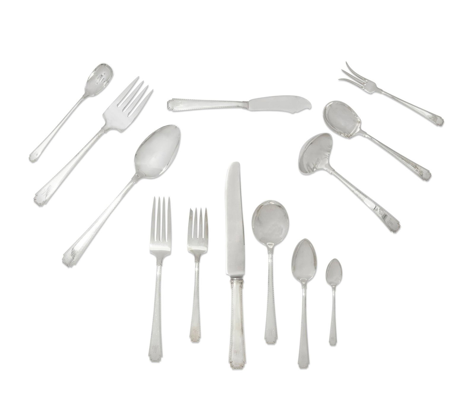 A Wallace silver Rhythm flatware set for twelve (1 of 4)