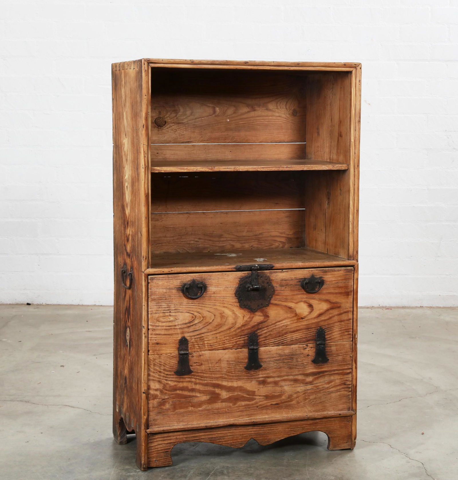 A Korean iron mounted elm side cabinet (1 of 3)