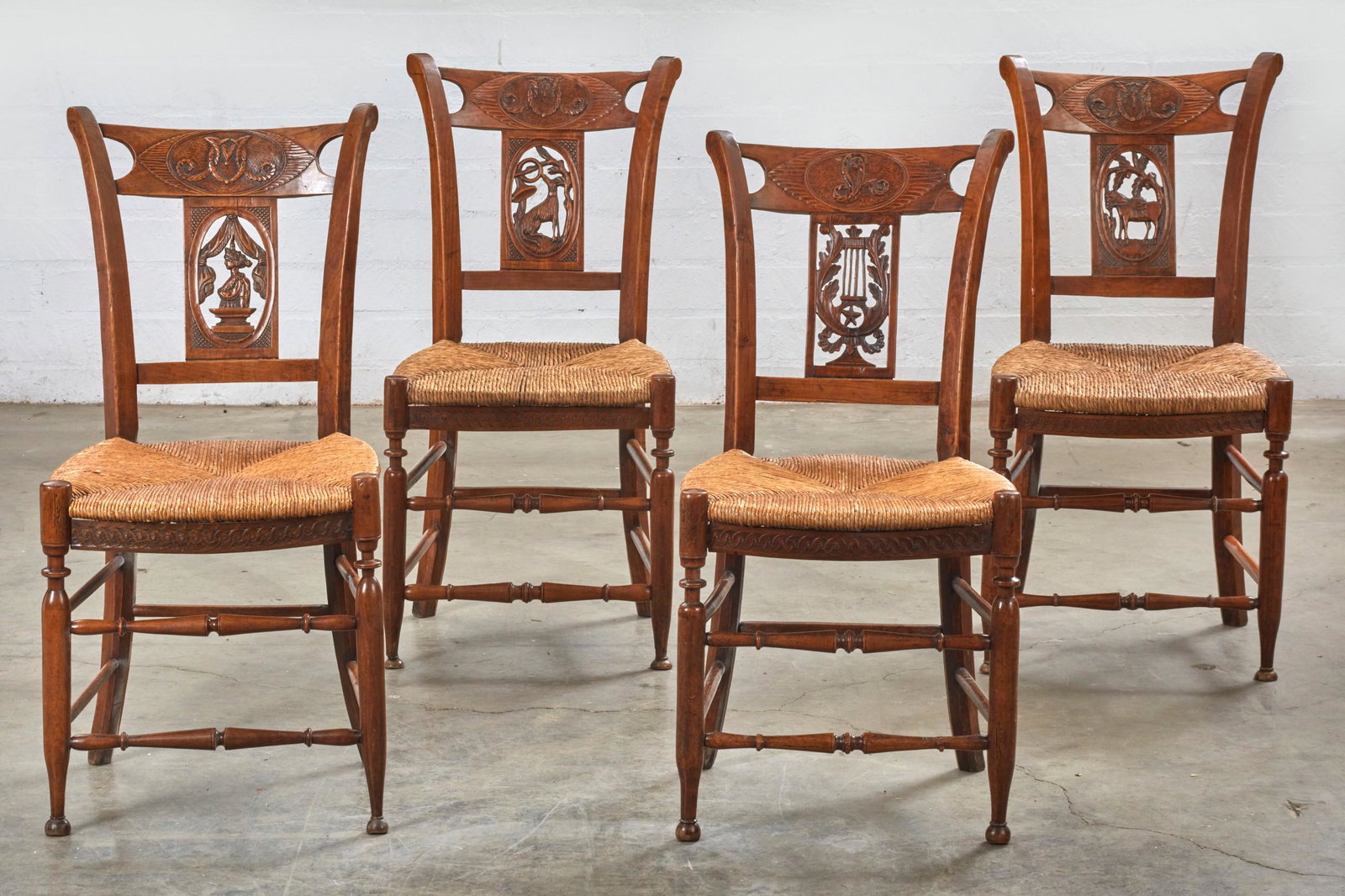 A set of four Neoclassical style side chairs (1 of 6)