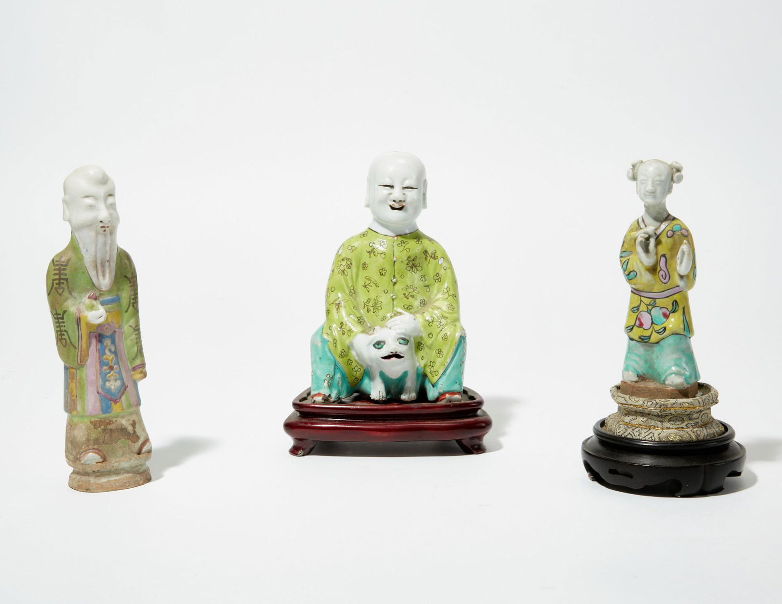Three Chinese glazed porcelain figures (1 of 3)