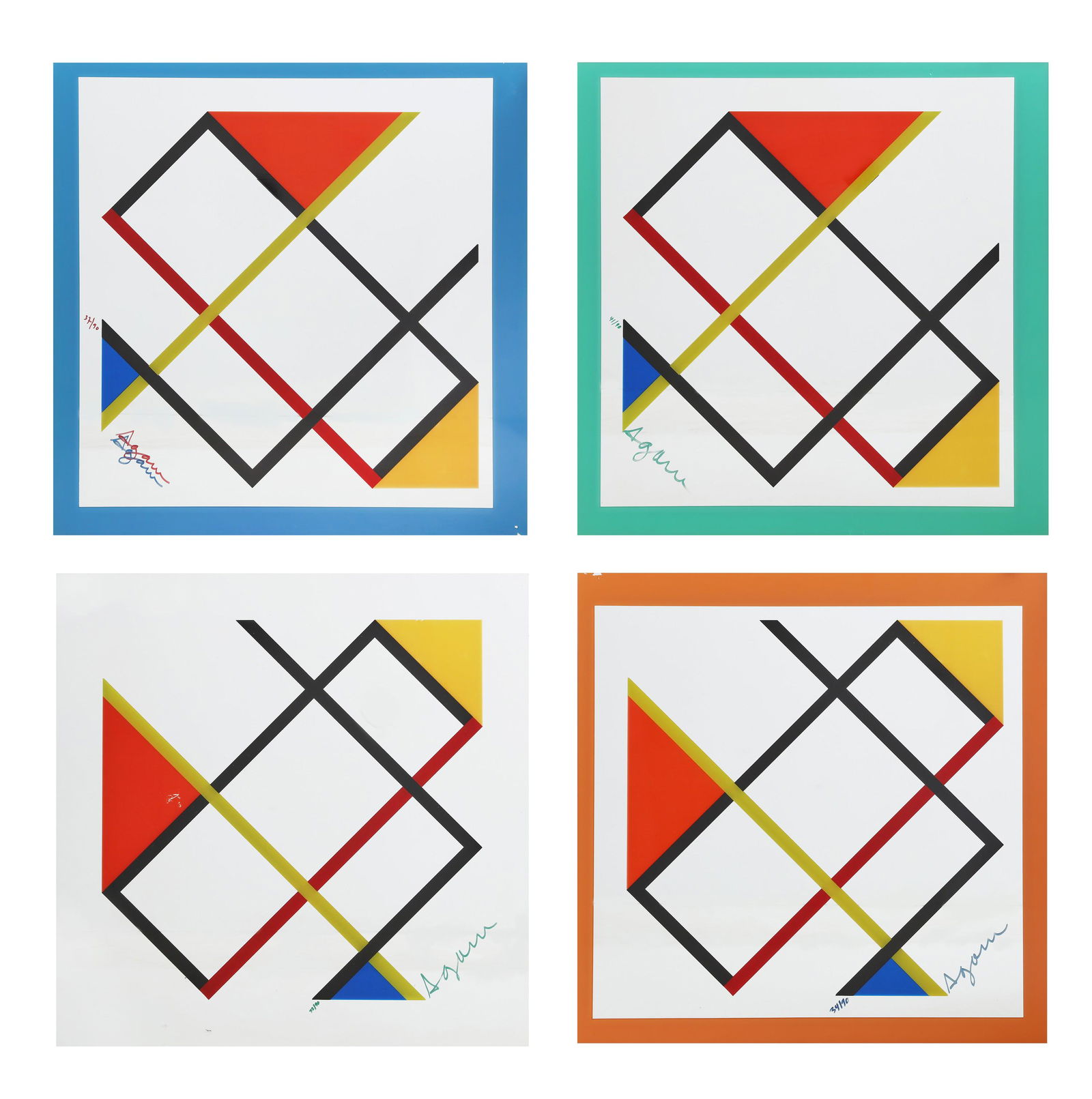 Yaacov Agam, Homage to Mondrian (4), serigraph (1 of 13)