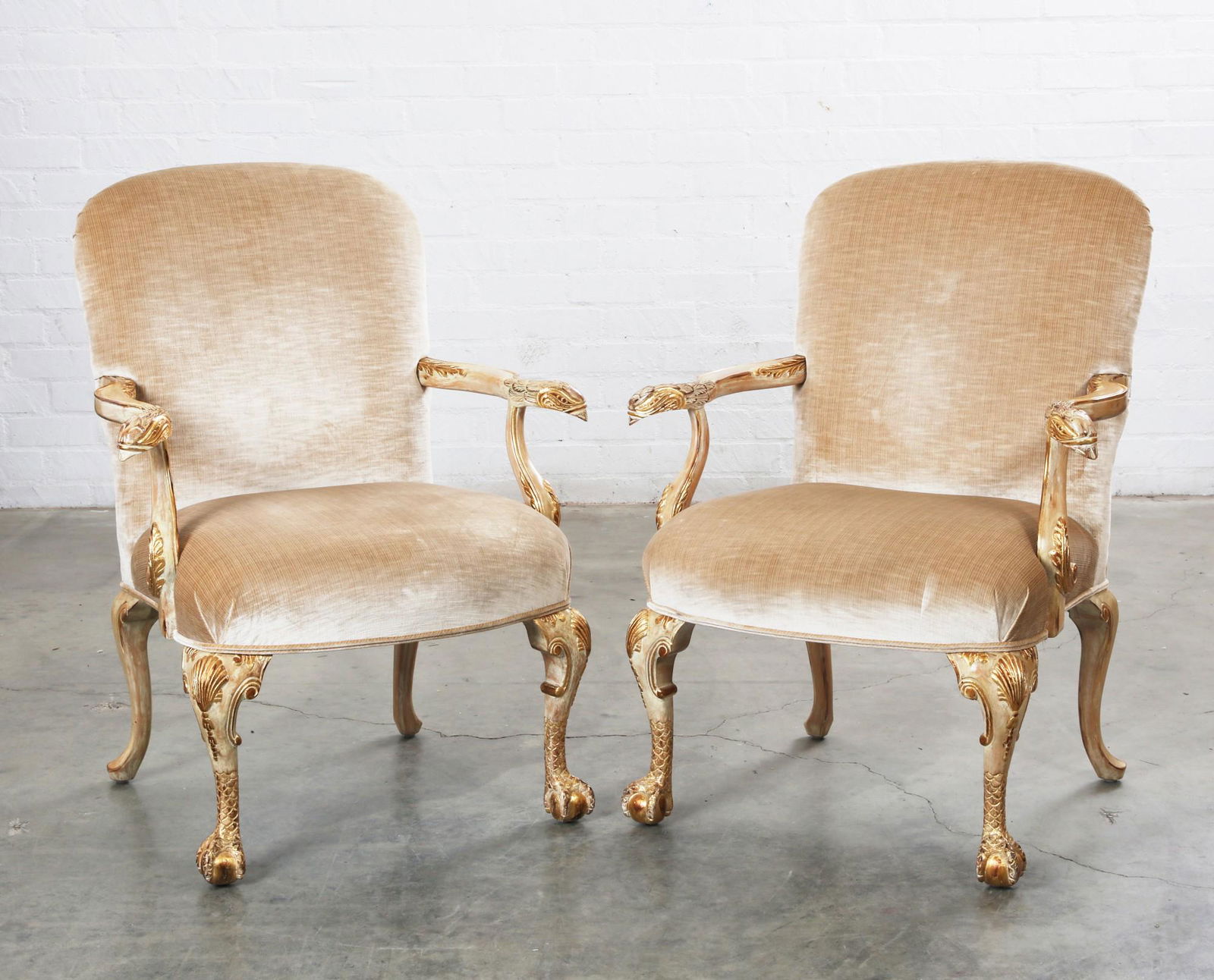 A pair of George II style open armchairs (1 of 5)