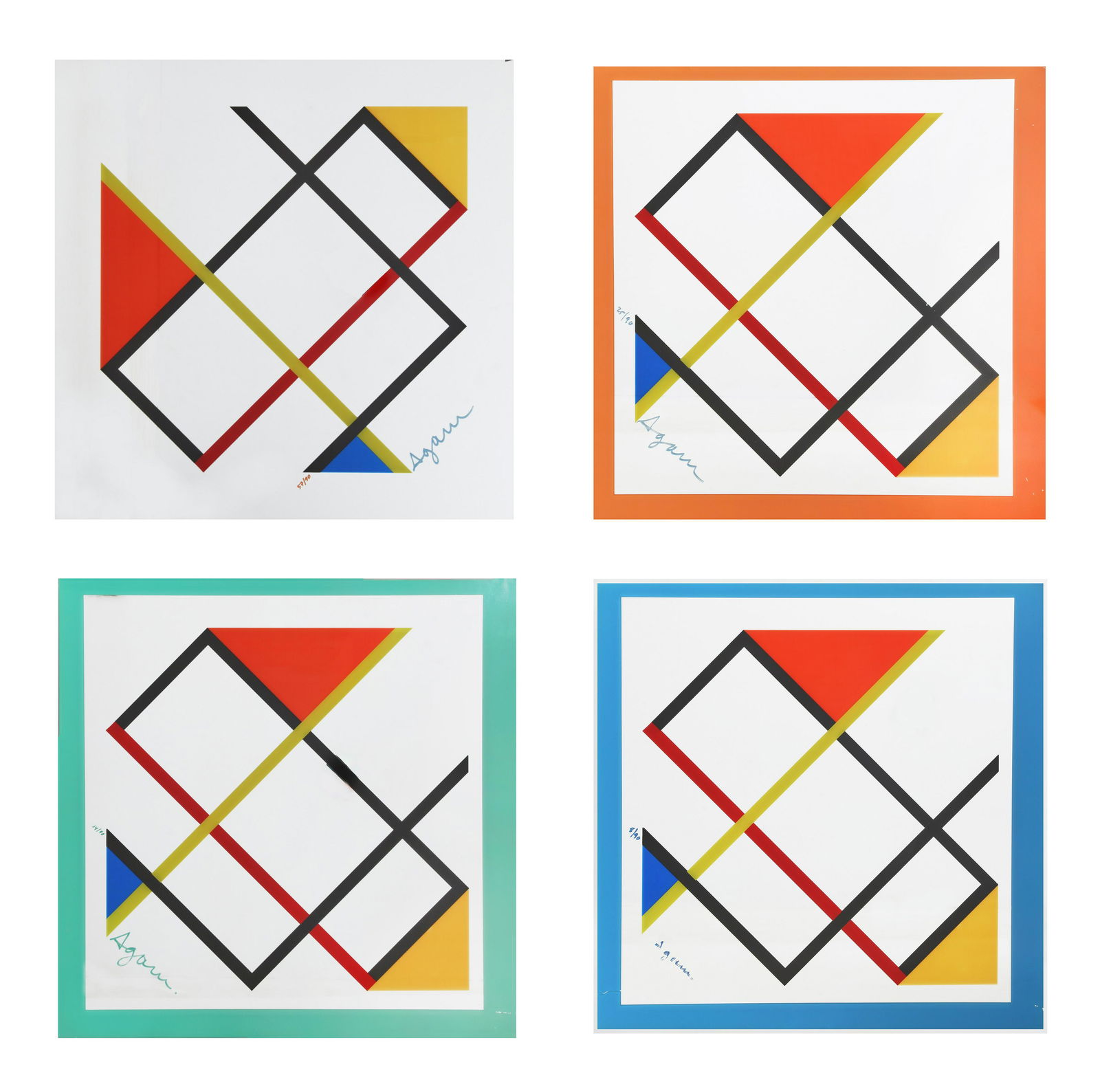 Yaacov Agam, Homage To Mondrian (4), serigraph (1 of 12)