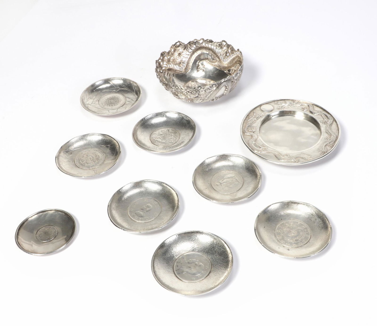 A group of ten Asian silver and plate articles (1 of 5)