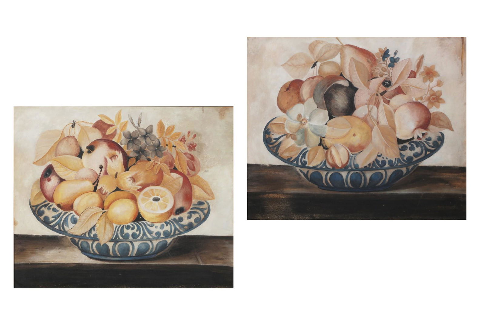 A pair of theorem style still life paintings (1 of 3)