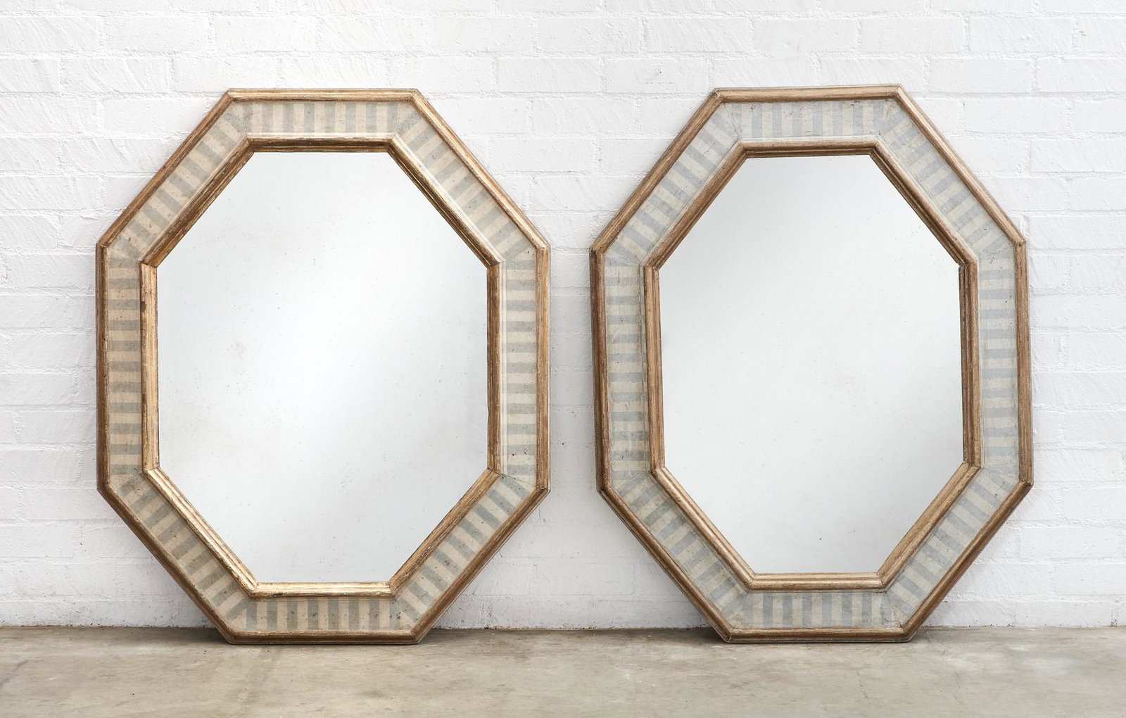 A pair of Baroque stylepainted mirrors (1 of 5)