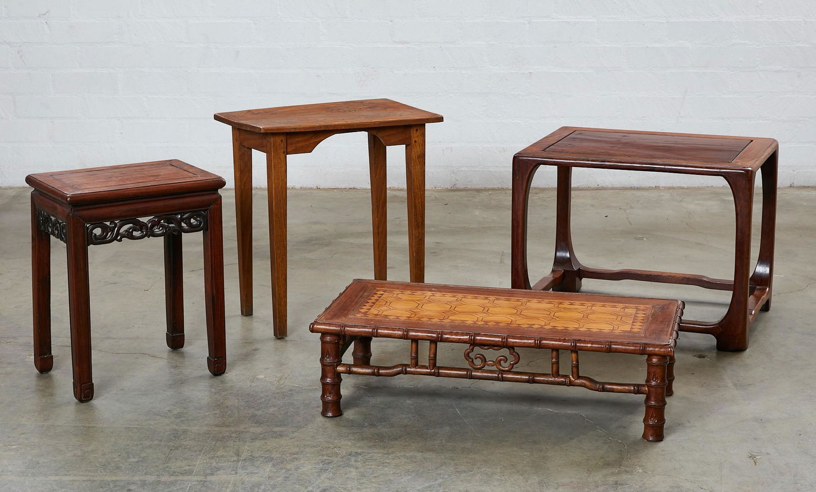 Four Asian wooden decorative side tables (1 of 6)