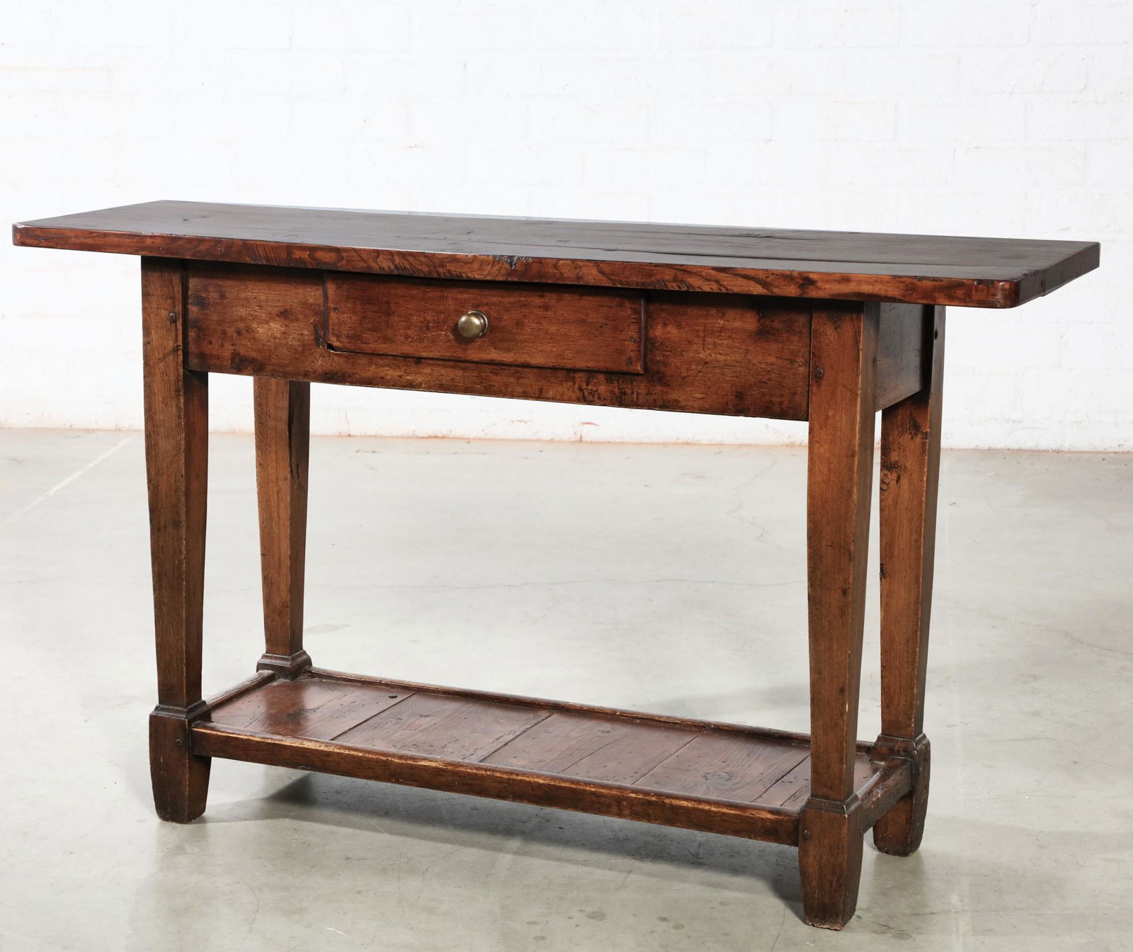 A Louis XVI Provincial elm and cherrywood side table (1 of 5)