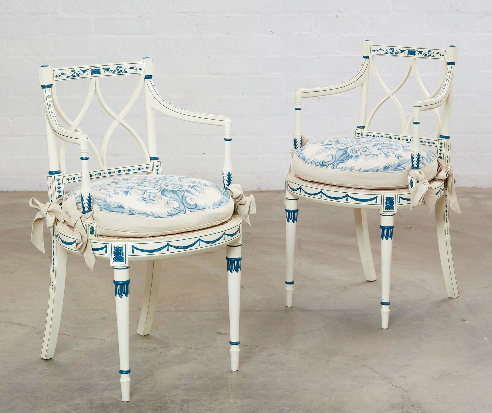 A pair of George III style armchairs (1 of 6)