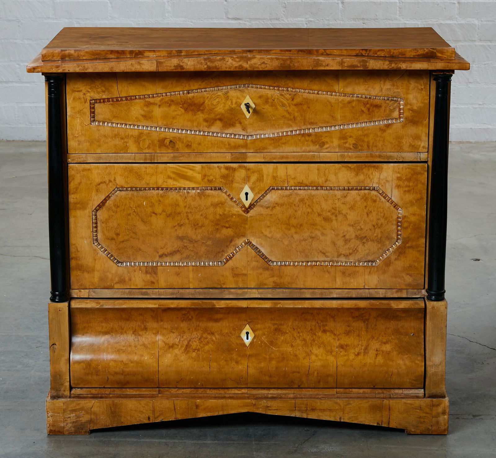 A Biedermeier satin birch dressing commode (1 of 7)
