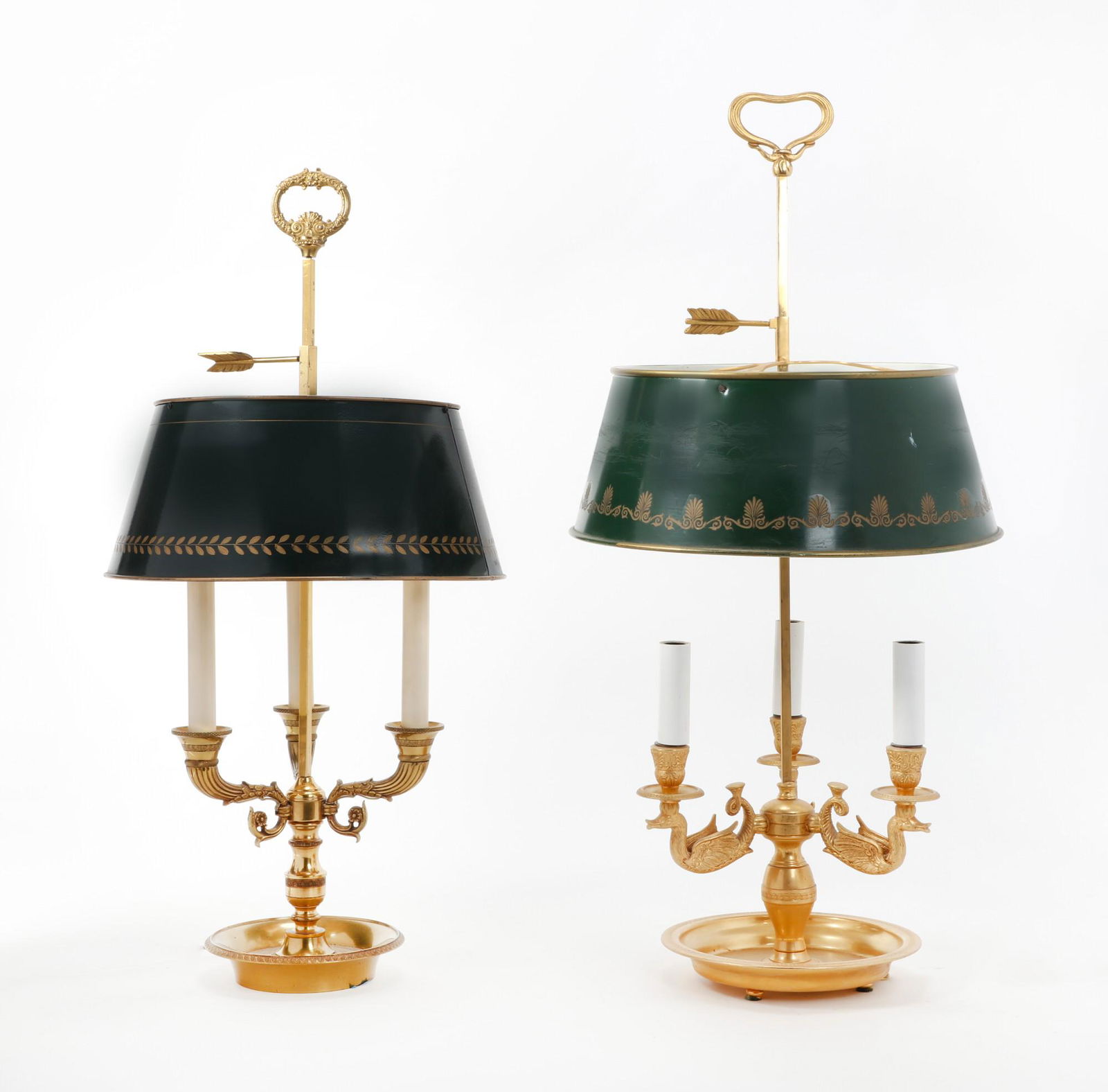 Two Louis XVI style bronze bouillotte lamps (1 of 3)