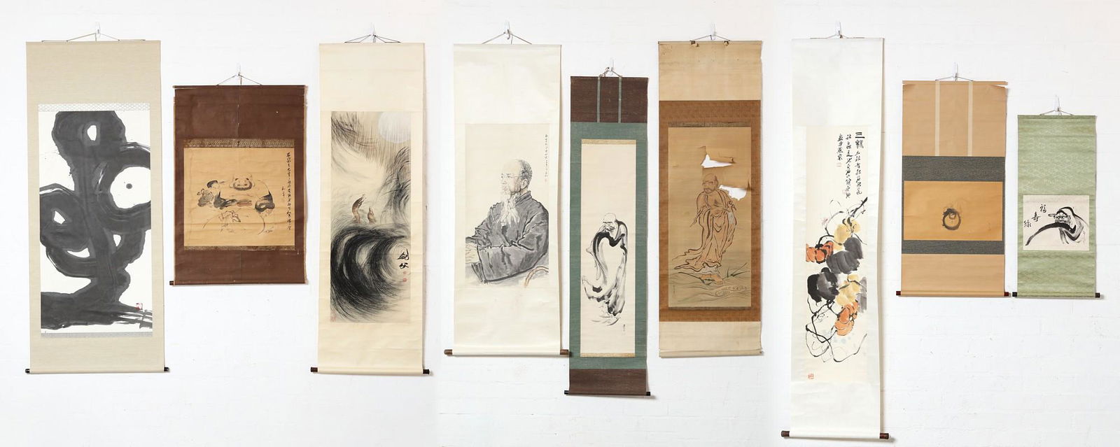 A group of nine Asian decorative scrolls (1 of 10)