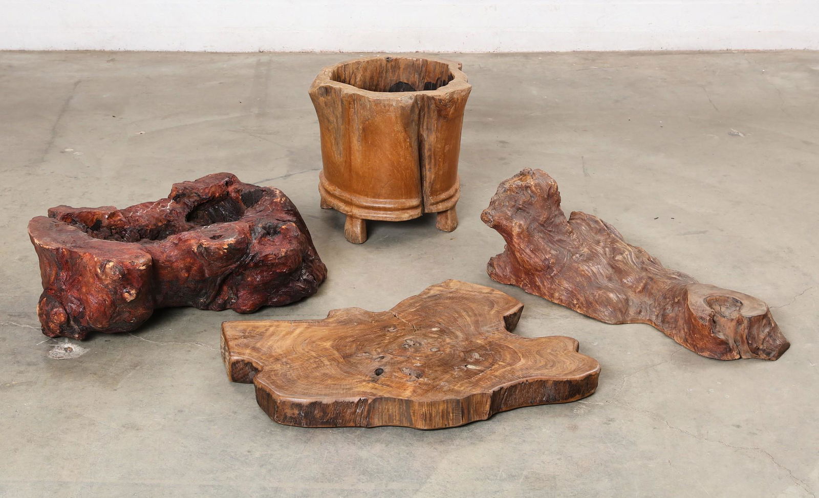 Four Asian sculptural rootwood objects (1 of 6)
