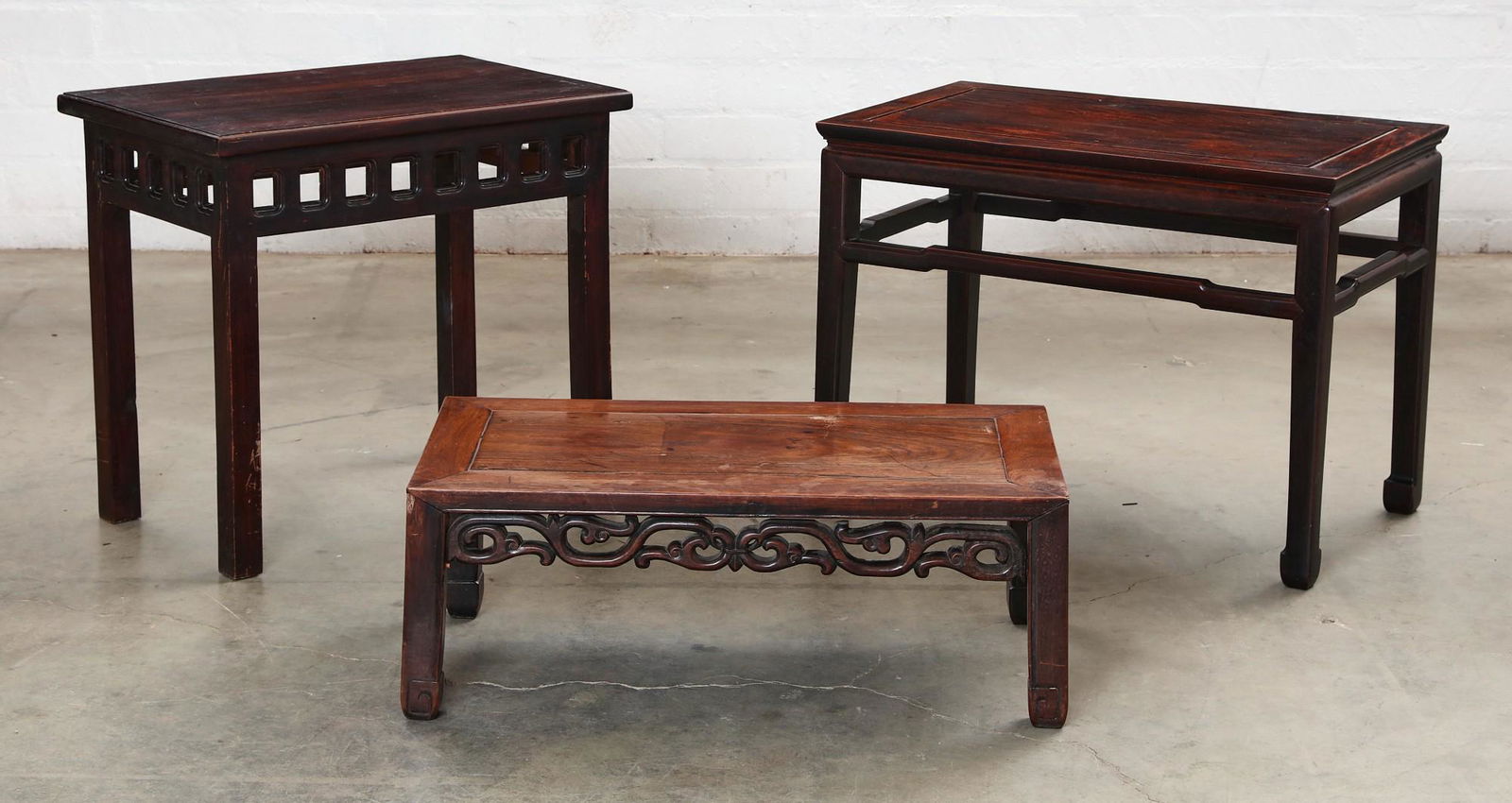 Three Chinese hardwood side tables (1 of 7)