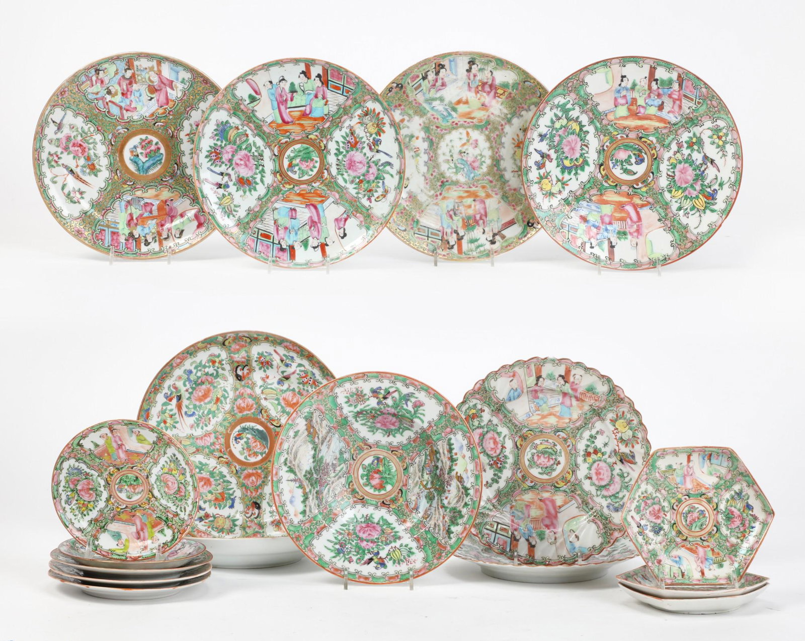 16 Chinese Export Medallion porcelain tablewares (1 of 3)