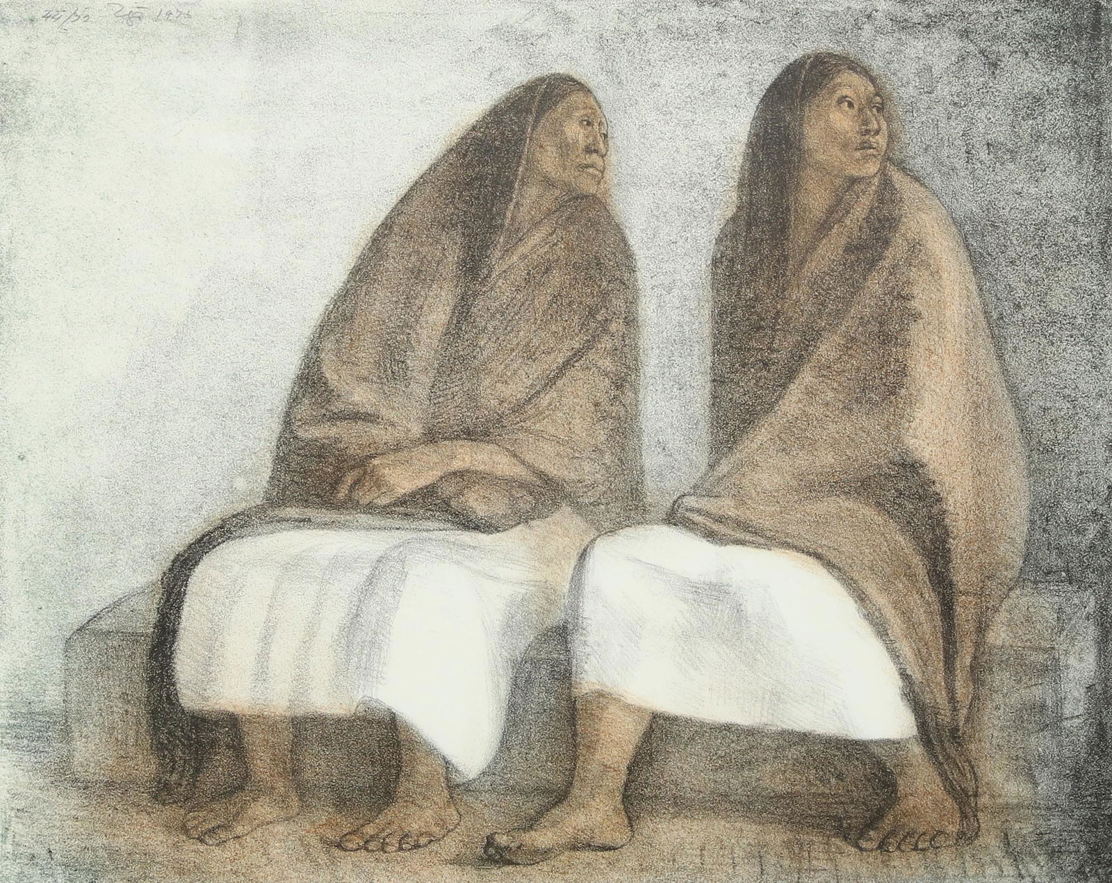 Francisco Zuniga, Two Seated Women in Shawls (1 of 6)