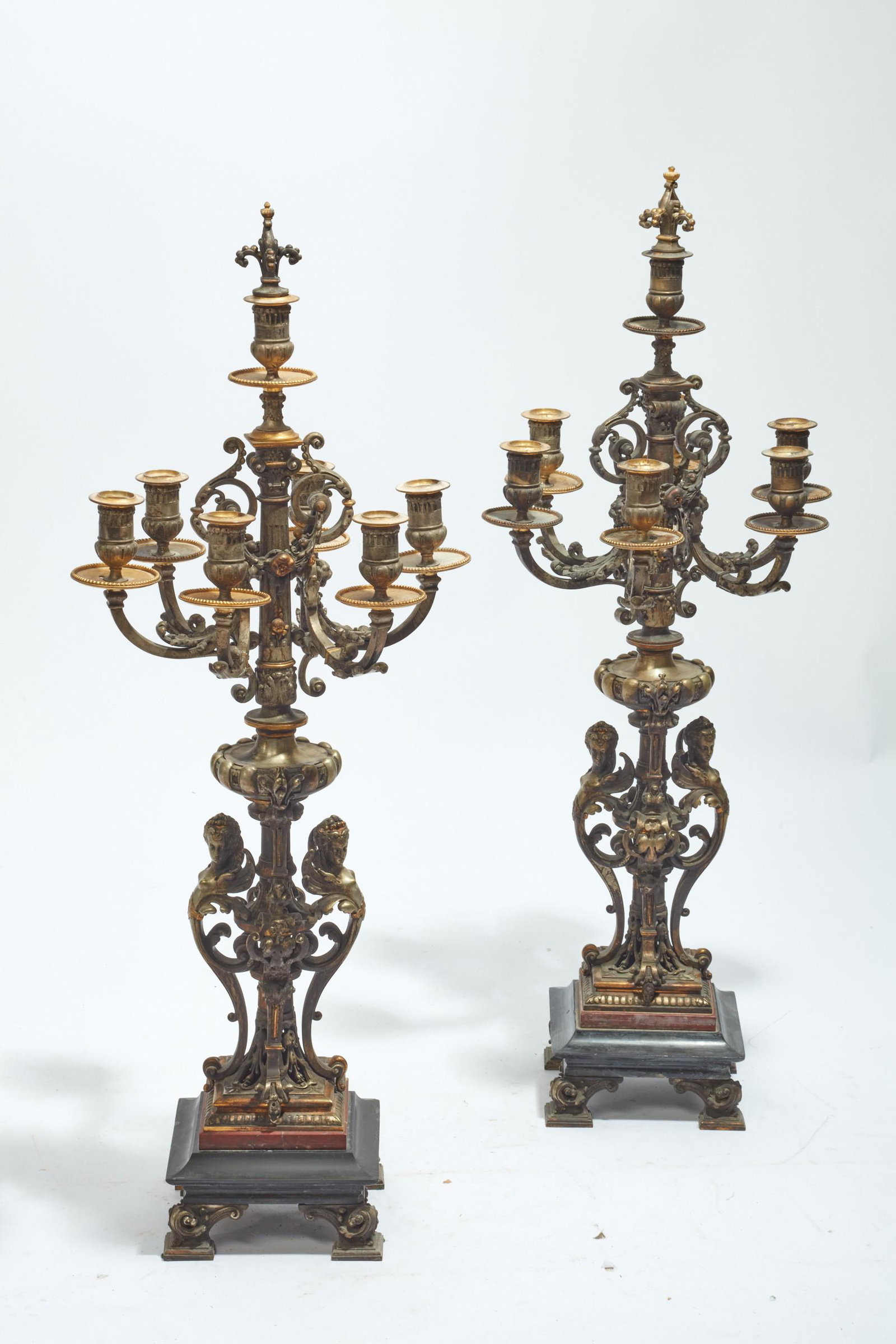 A pair of Belle Epoque metal candelabra (1 of 5)