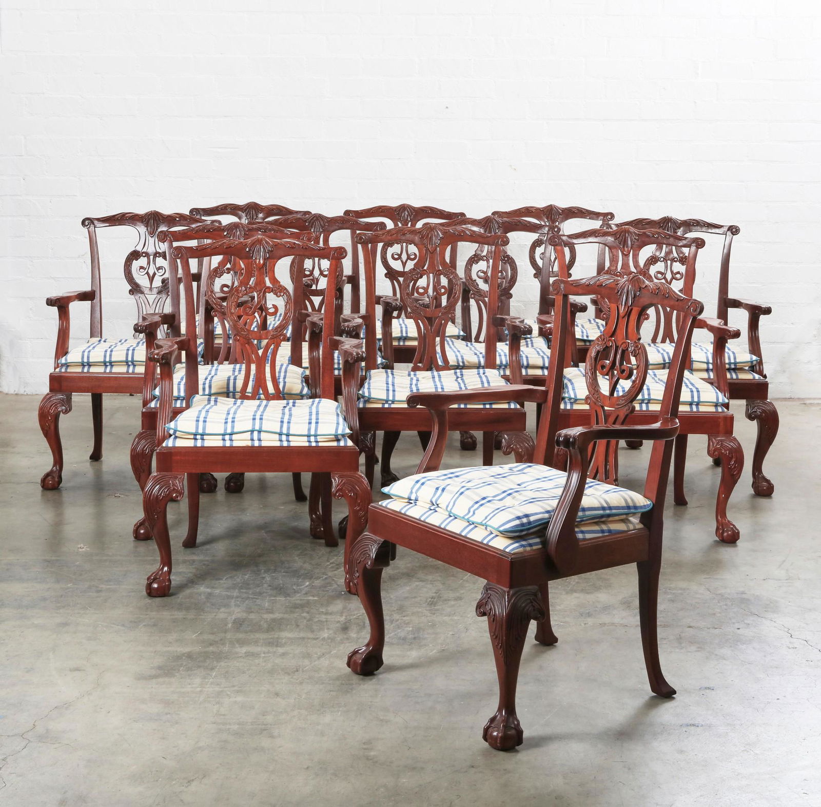 A set of twelve Baker George III style armchairs (1 of 6)