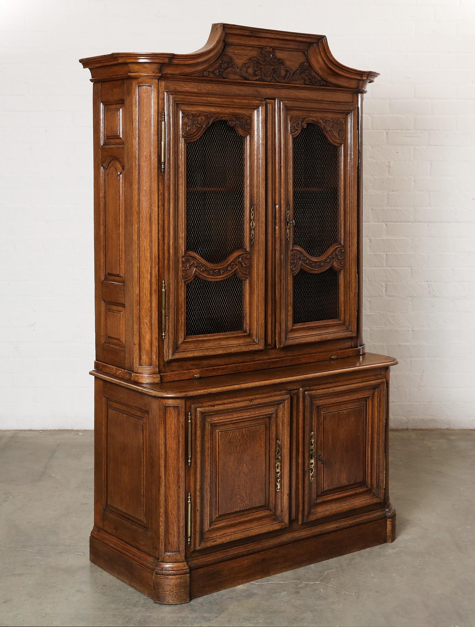 A French Provincial oak buffet a deux corps (1 of 7)