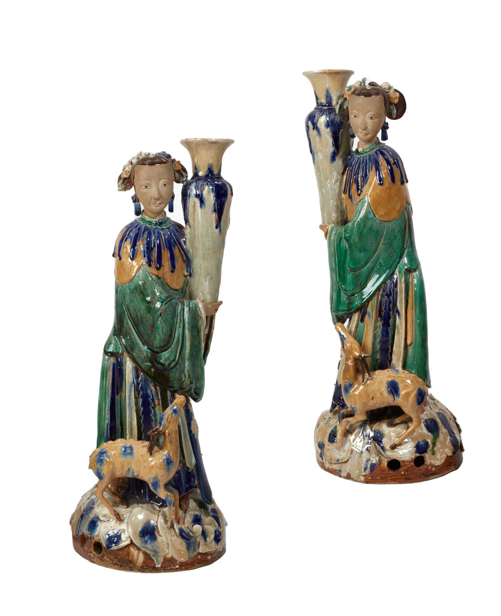 A pair of Chinese porcelain models of beauties (1 of 5)