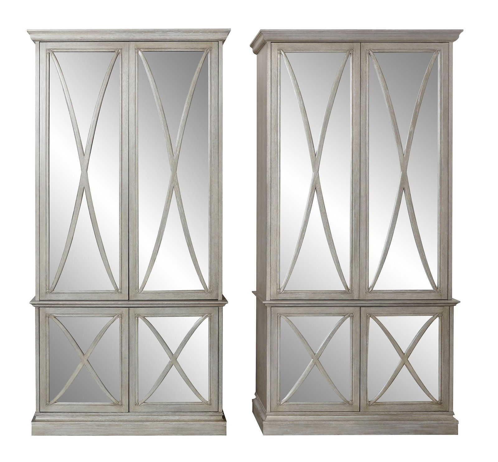 Pair of Nancy Corzine oak and glass side cabinets (1 of 4)