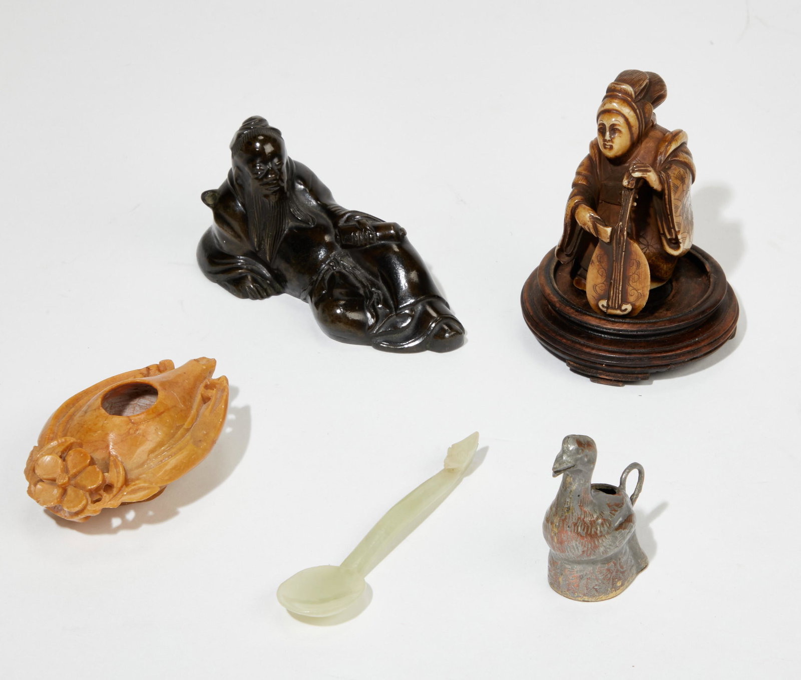 Five East Asian mixed media decorations (1 of 2)