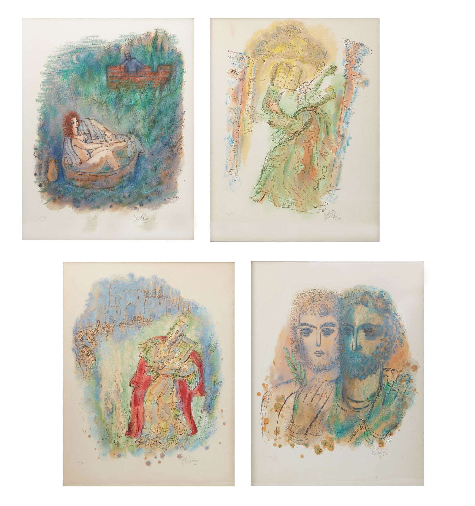 Reuven Rubin, Four lithos, King David suite (1 of 10)