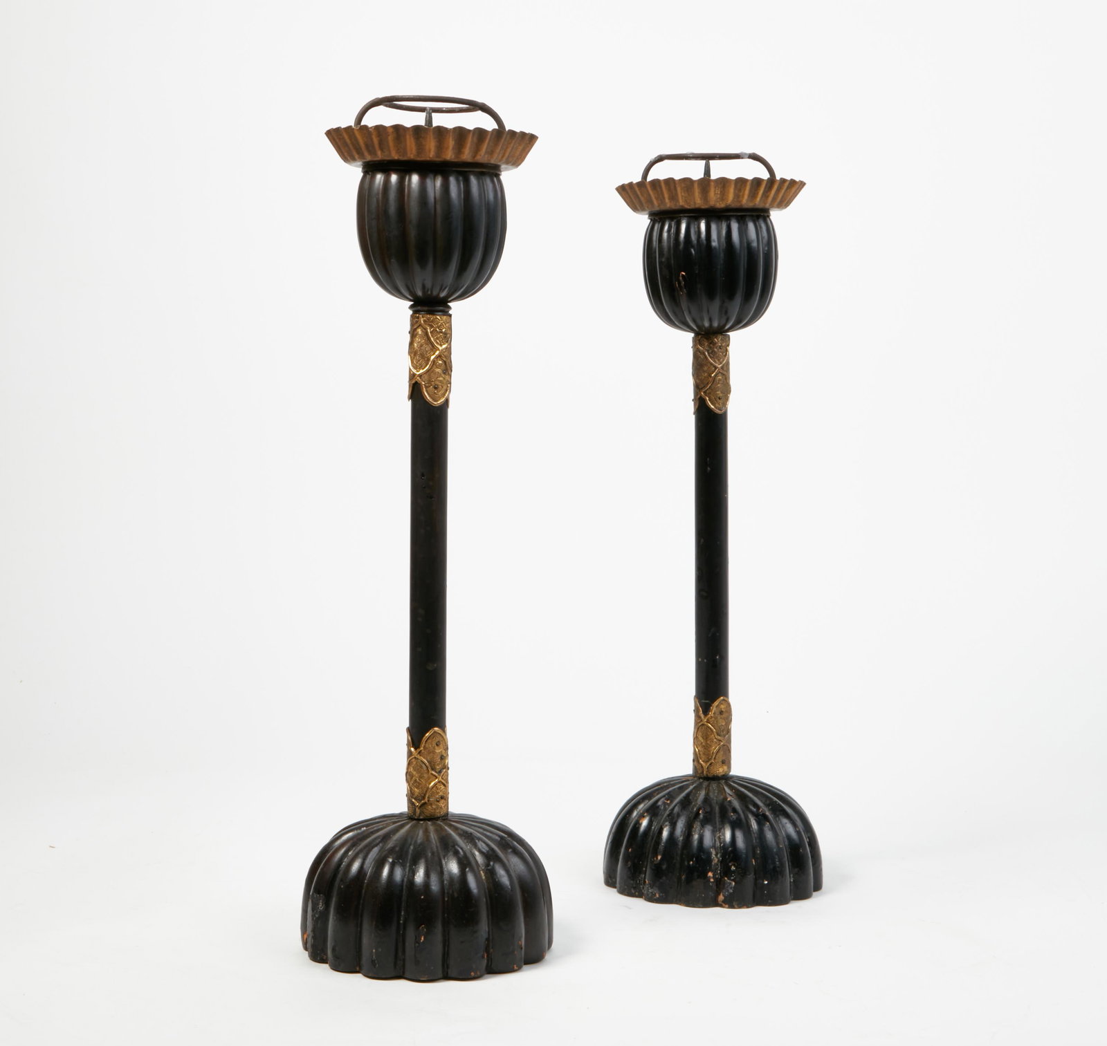 A pair of Japanese ebonized pricket sticks (1 of 2)