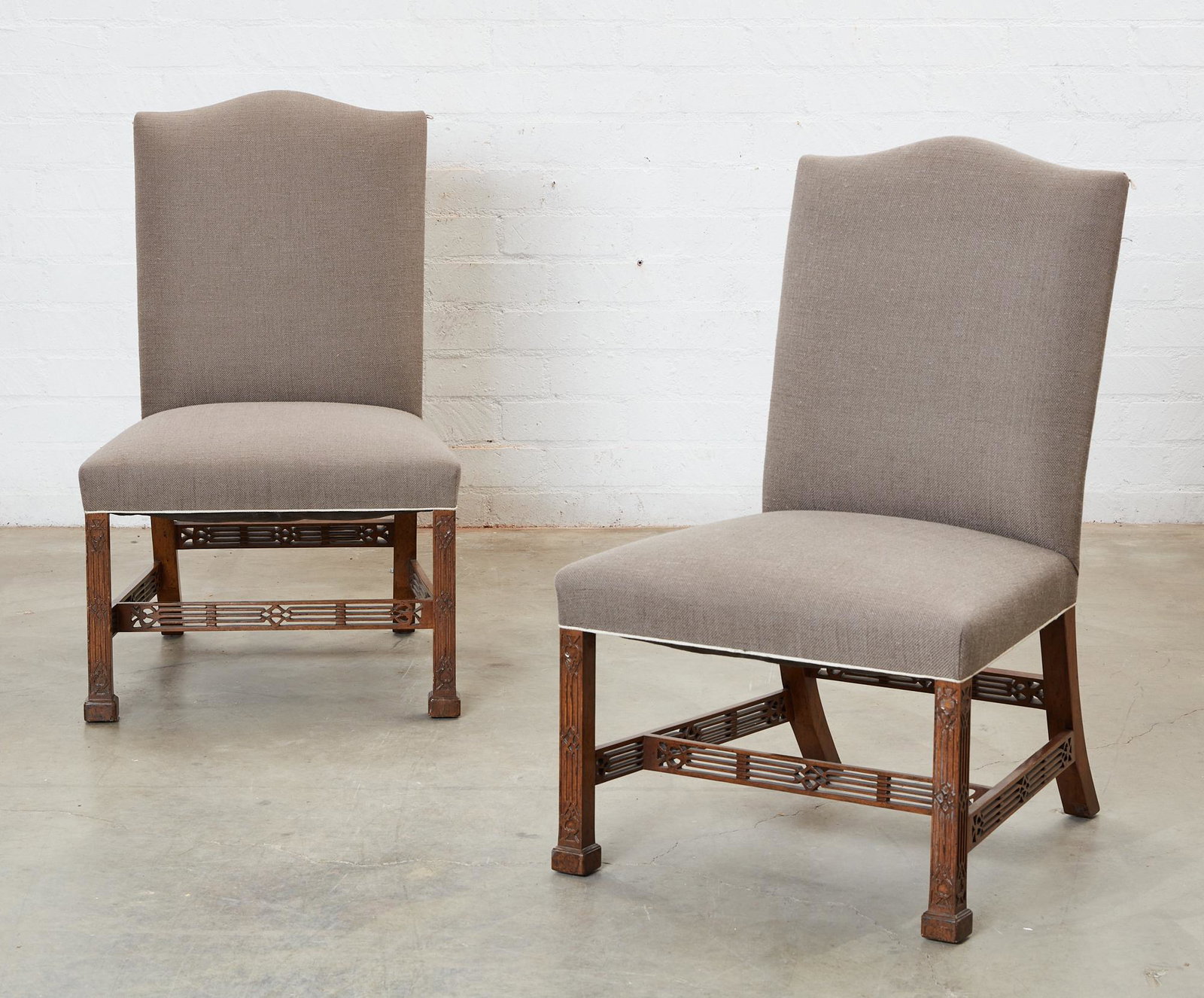 A pair of Dennis & Leen Chippendale side chairs (1 of 5)