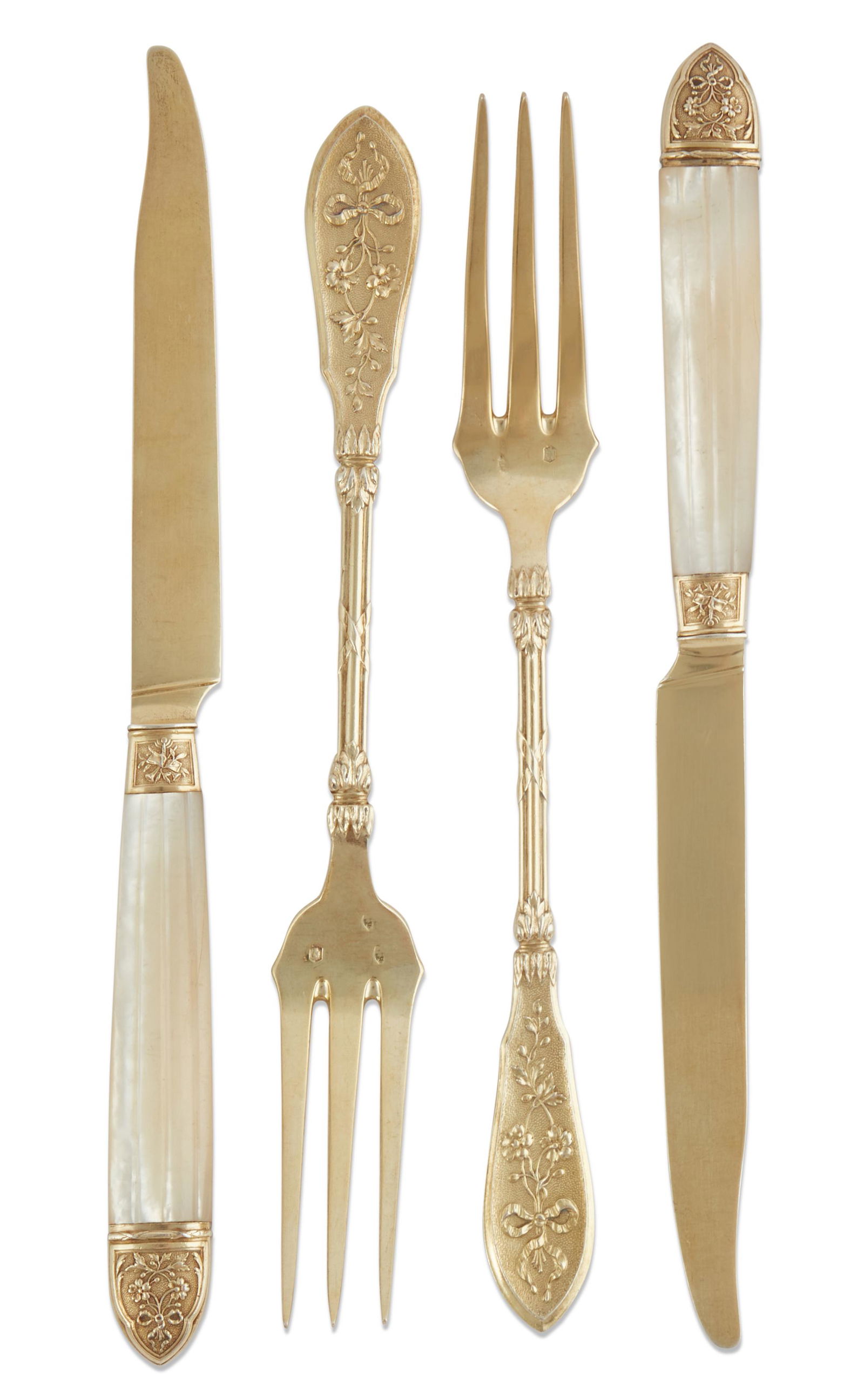 A 34pc French silver gilt Grand Cru breakfast set (1 of 5)