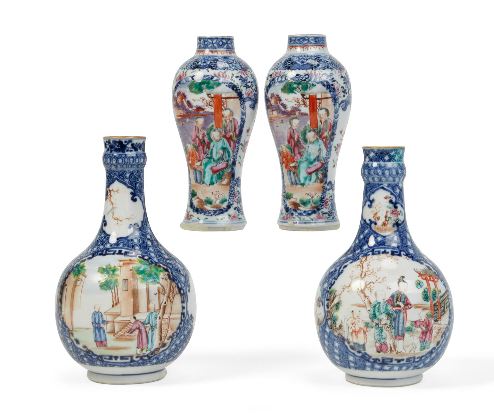 Four Chinese polychrome glazed porcelain vases (1 of 4)