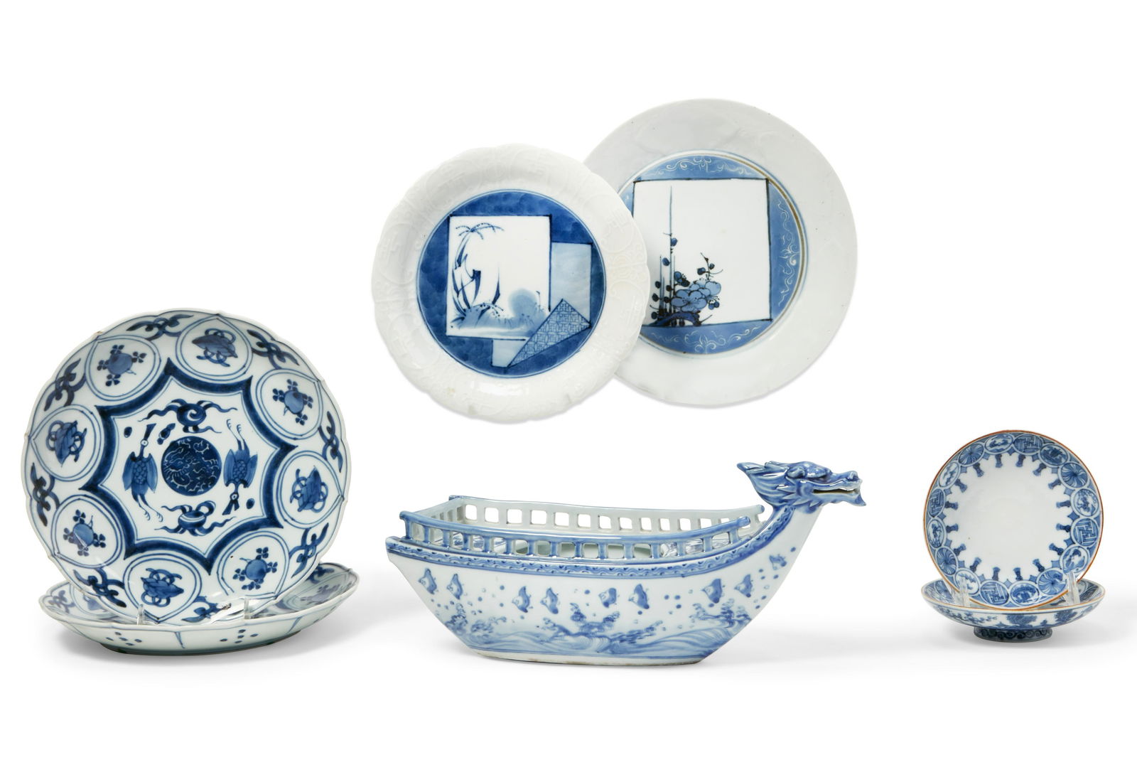 Seven Japanese blue and white porcelains (1 of 5)