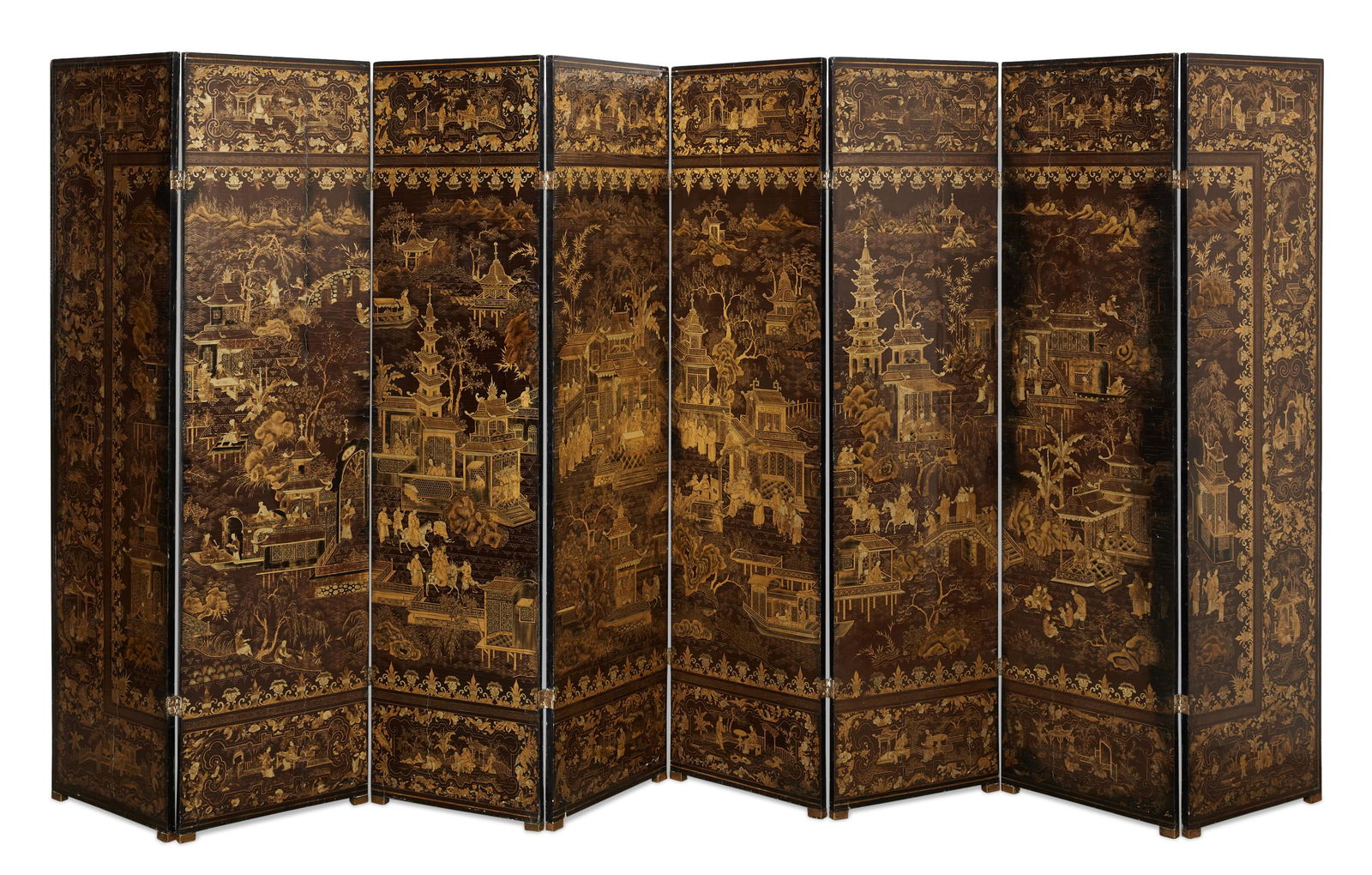 A Chinese coromandel lacquer eight panel screen (1 of 10)