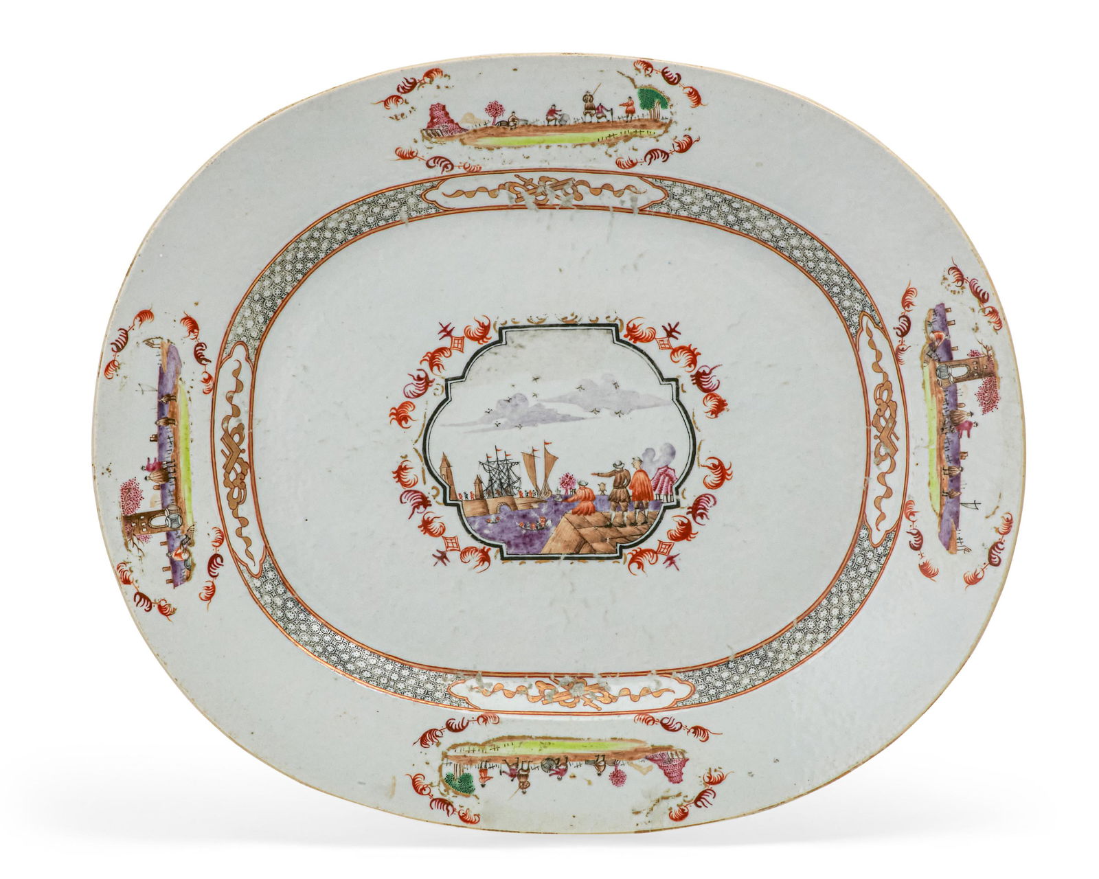A Chinese Export Famille Rose porcelain platter (1 of 6)
