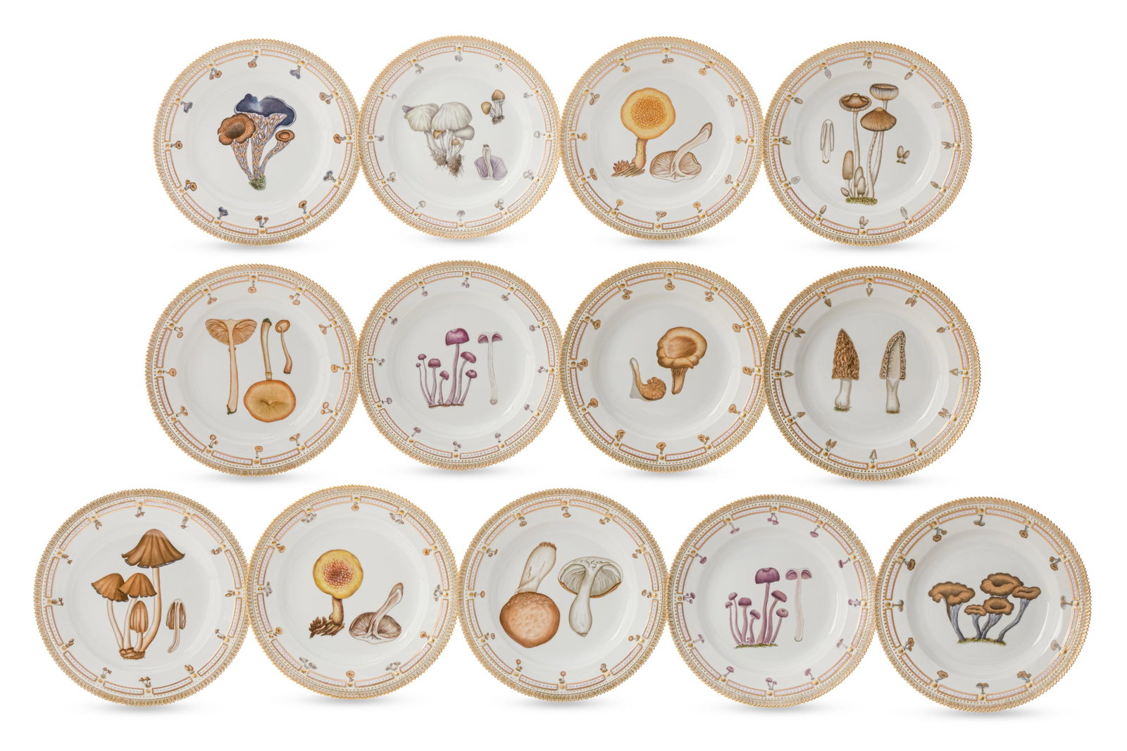 13 Royal Copenhagen mushroom dinner plates (1 of 14)