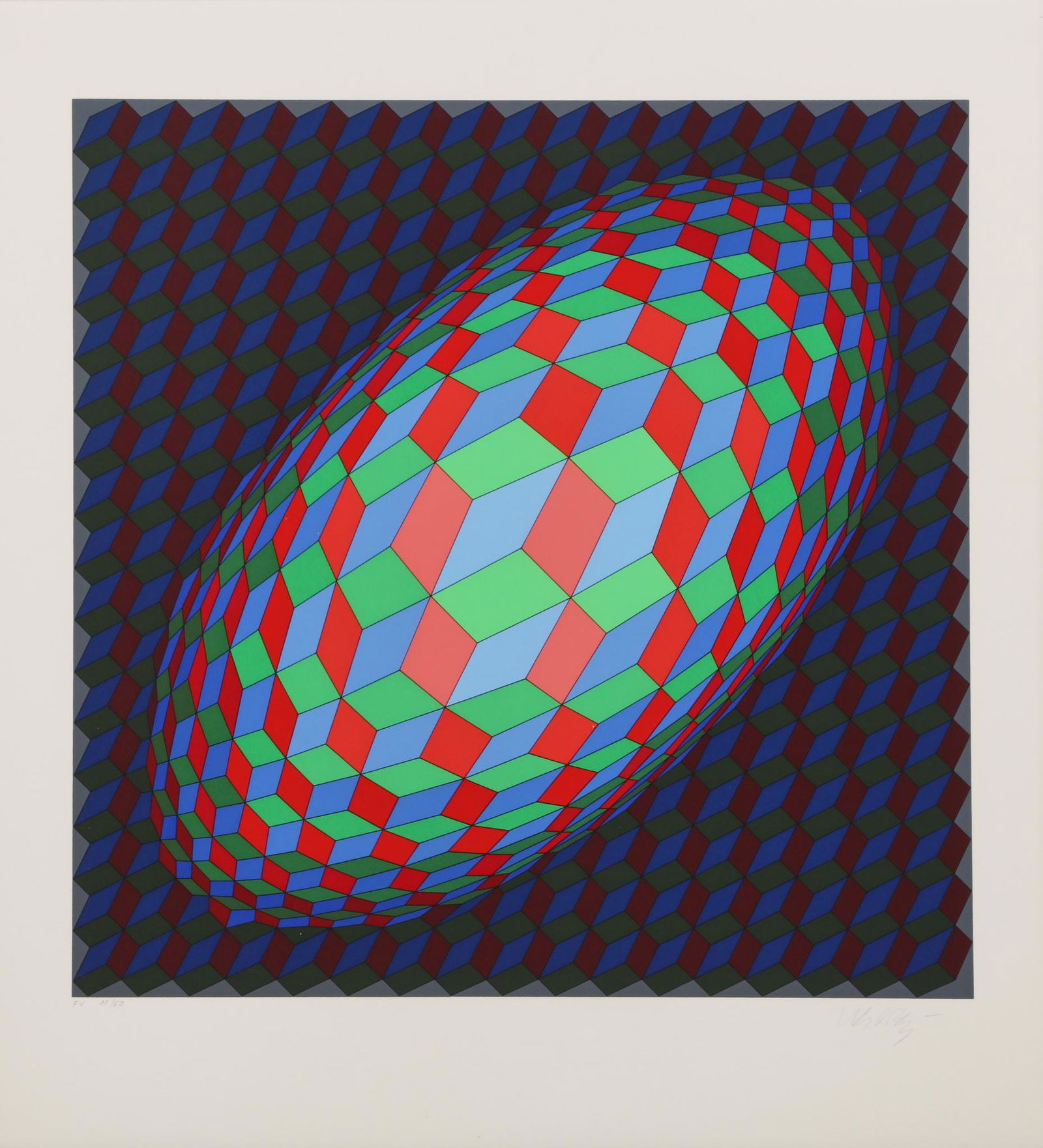 Victor Vasarely, OMEGA V, screen print (1 of 5)