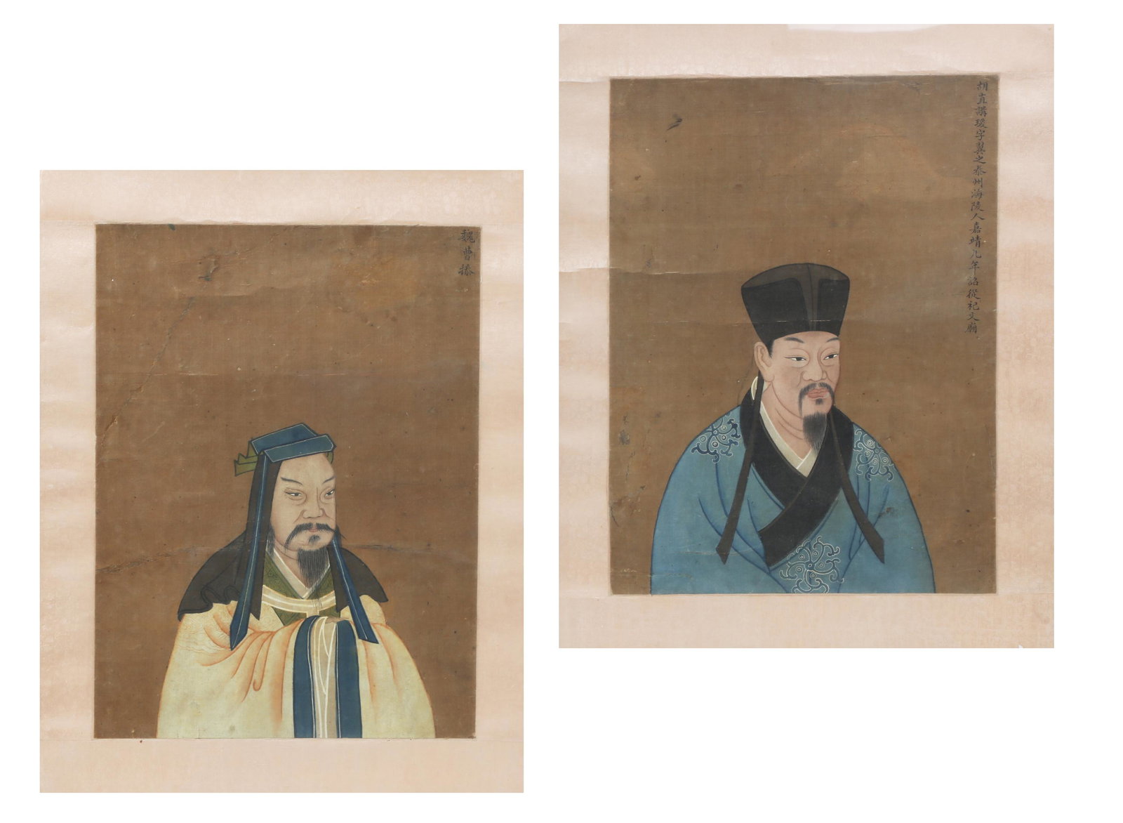 Two Asian portraits, possibly Korean: Two Asian portraitspossibly Korean15 x 11in (38 x 28cm) Provenance:Property from the Estate of Ray and Ruth Hill, Seattle, WA.