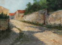 Italian School, Village street, oil