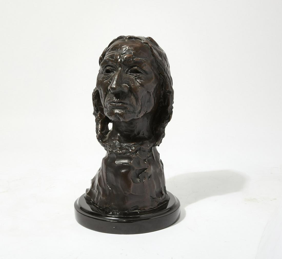 A bronze bust of a Native American, after Fraser (1 of 4)