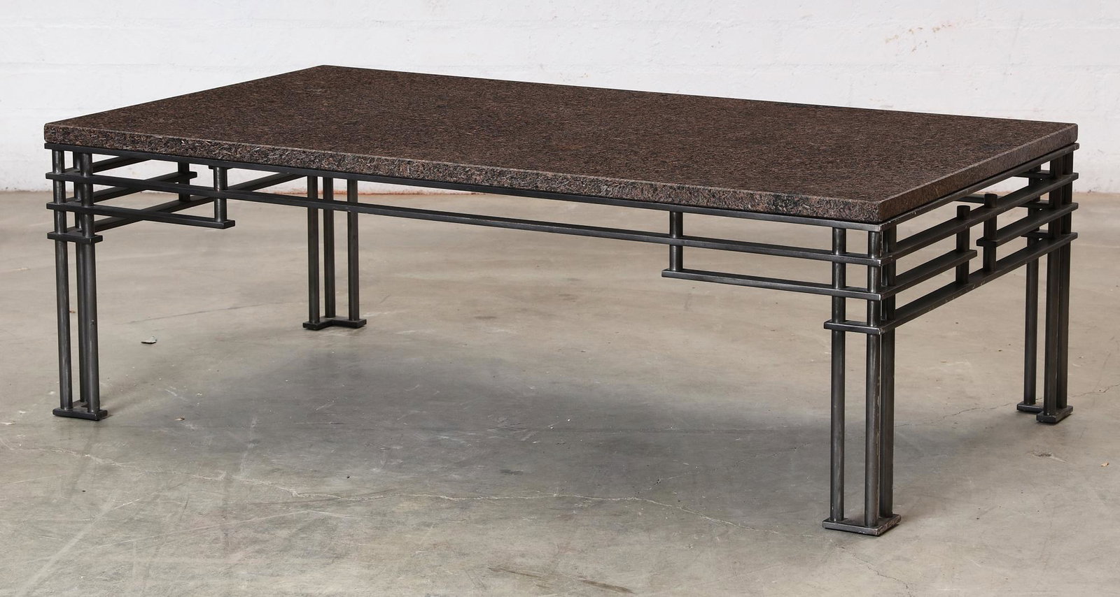 A Modernist pmetal and granite coffee table (1 of 6)