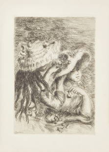 Pierre-Auguste Renoir, Le chapeau epingle: Pierre-Auguste Renoir (France, 1841-1919)Le chapeau epingle (Stella 8) circa 1894etching and drypoint on wove papersigned Renoir in plate lower left, published in Gustave Geffroy's La Vie artistique,