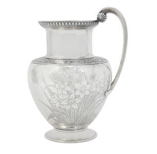 A Gorham sterling silver single handled urn: A Gorham sterling silver single handled urn1881#1080.height 9 1/2in (24cm); length 7 1/2in (19cm); width 6in (15cm); weight approximately 32oz troy