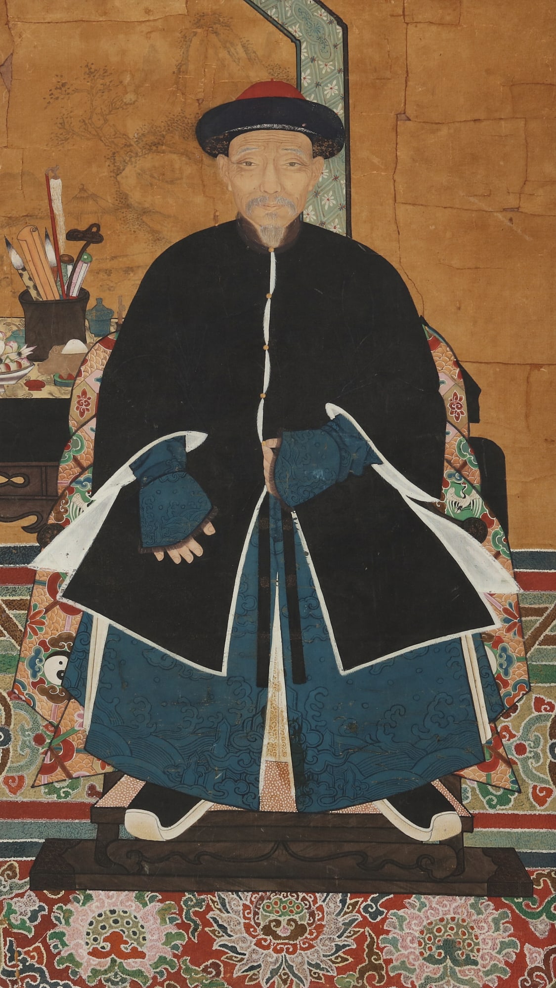 A Chinese ancestor portrait on silk (1 of 7)