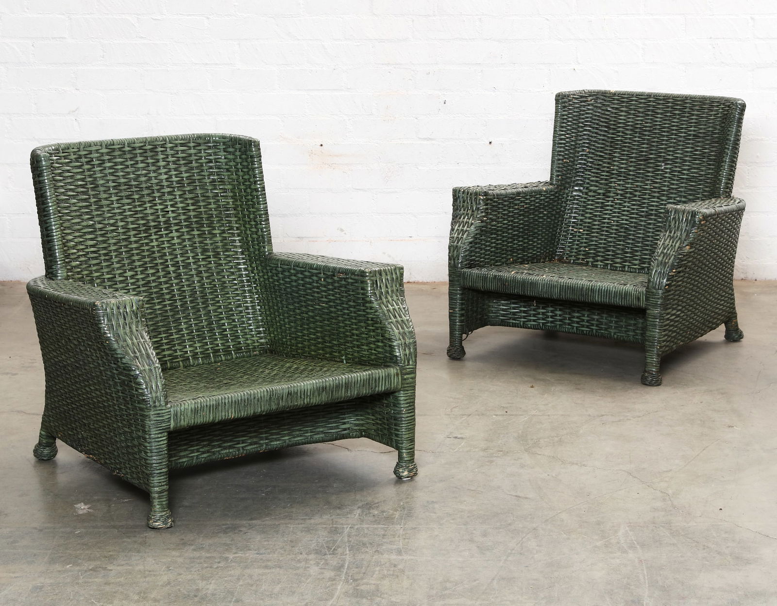 A pair of McGuire woven rattan armchairs, modern (1 of 8)