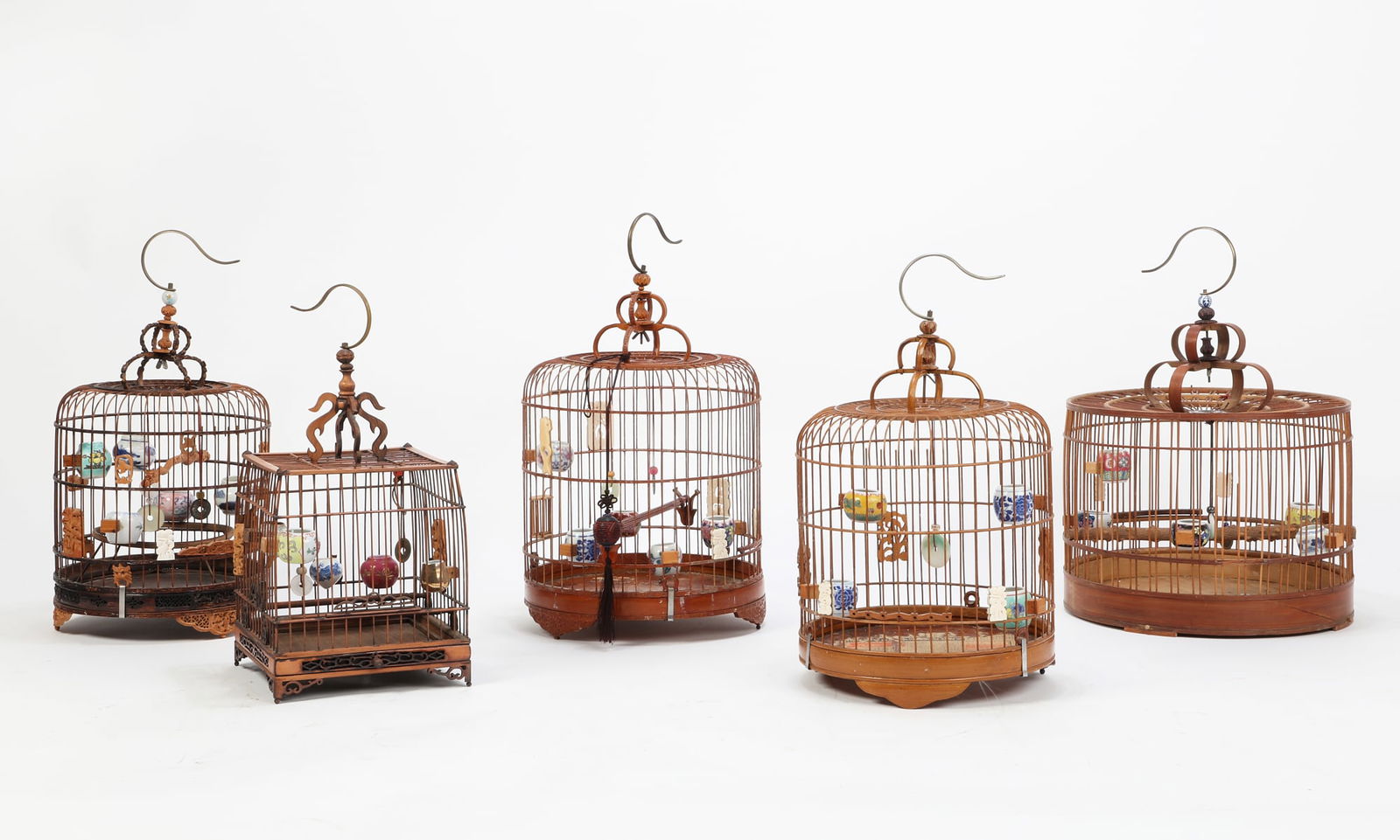 A collection of five Chinese bird cages (1 of 5)